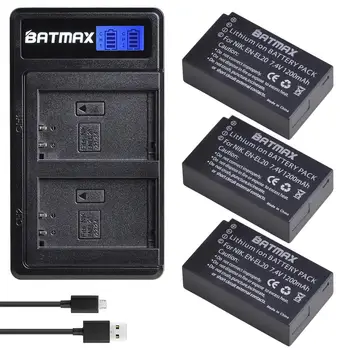 Batmax 1200mAh EN-EL20 EL20 Baterija+LCD Dual USB Kroviklis Nikon EN-EL20a Coolpix P1000 Nikon1 J1, J2, j3 skyrius Nikon1 AW1