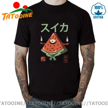 Karšto pardavimo Hombre Camiseta Porady Youkai arbūzas marškinėliai vyrams Juokinga Japonų maisto marškinėliai kawaii dvasia, vaiduoklis monstras T-shirt vyrai