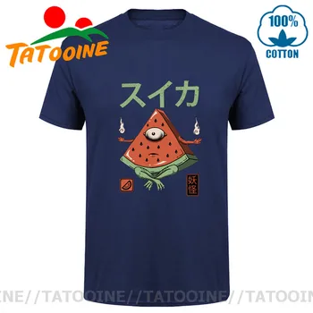 Karšto pardavimo Hombre Camiseta Porady Youkai arbūzas marškinėliai vyrams Juokinga Japonų maisto marškinėliai kawaii dvasia, vaiduoklis monstras T-shirt vyrai