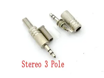100vnt 3.5 mm mono/Stereo 3 Polių/Stereo 4 Polių Vyrų Lydmetalis Metalo Jungtis Kištukas adapteris