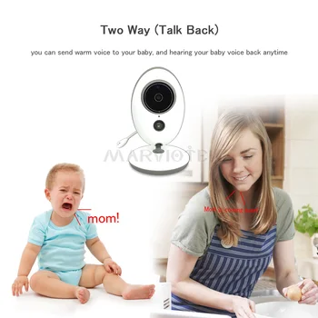 Kūdikio stebėjimo 2,4 Colių LCD 2 Būdas Audio Video auklė Muzikos Domofonas Belaidžio Kūdikių Kamera Kūdikių Walkie Talkie Auklės kameros VB605