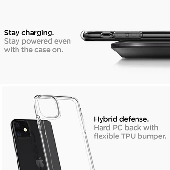 Spigen Ultra Hybrid Serija, Minkštas Bamperis + Sunku, Aišku, Nugaros Skydelio Hibridas MIL-STD Lašas Pasipriešinimo Atveju iPhone 11