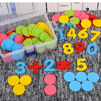 Montessori Skaičiavimo Disko Vaikus Matematikos Aritmetikos Mokymo priemonių Skaičių Pažinimo Ikimokyklinio Ugdymo Žaislai Vaikams 100vnt