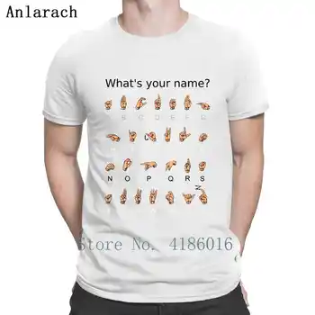 Asl Amerikos Gestų Kalba, Kas Jūsų Vardas Marškinėliai Normalus Kvėpuojantis Plius Dydis 5xl Projektavimas trumpomis Rankovėmis Drabužius Laisvi Marškinėliai