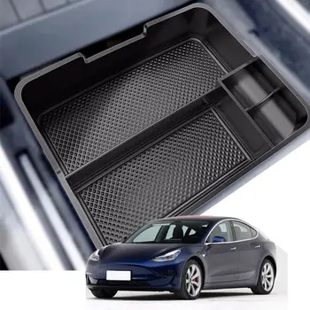 Transporto priemonių, Automobilių Centriniu Porankiu talpinimo Auto Bako Organizatorius Atveju Tesla Model 3 AutoCar Interjero Priedai