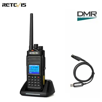 Retevis RT83 DMR Skaitmeninis Walkie Talkie (GPS) IP67 atsparus Vandeniui Dulkėms UHF Nešiojamą Mėgėjų Lauko Du Būdu Radijo+Programa Kabelis