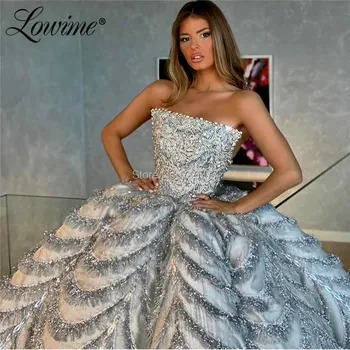 Reljefiniai Prom Dresses Perlai, Kristalai Individualų Linijos Šalis Suknelė 2020 Vakaro Suknelės Dubajus Įžymybė Šalis, Chalatai Chalatas De Soiree