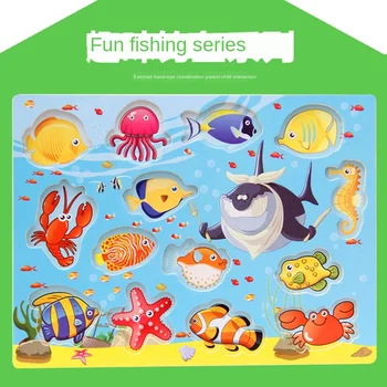 Naujas Vaikus Įdomus Žvejybos Magnetinių Žaislų Vaikams Medinės Dėlionės Valdybos Žaisti Kūdikių Švietimo Žaislai, Žuvis Žaidimai ir Berniukams, ir Mergaitėms