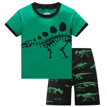 Vaikų Pižama Vasaros trumparankoviai marškinėliai + šortai sporto rinkinį Vaikams Pižamos Berniukams, Kūdikių Pižama Pabėgiai Sleepwear 1-10T