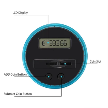 1.8 L Piggy Bank Counter Monetos Elektroninis Skaitmeninis LCD Skaičiavimo Monetų Pinigų Taupymo Dėžutė Jar Monetų Saugojimui Lauke USD/EURO/Svaro