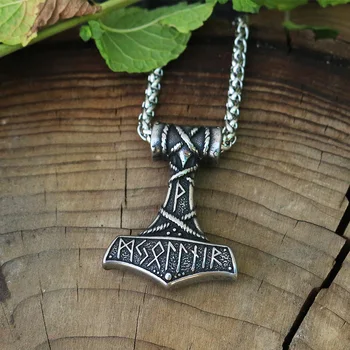 1pcs vyrų nerūdijančio plieno Thor ' s Hammer pakabukas viking rune karoliai Didžiulis Thor Mjolnir Amuletas Skandinavijos Pakabukas skandinavų papuošalai