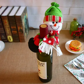 Nauji metai 2020 Metai Kalėdinis Vyno Butelis Dulkių Padengti Sniego Elf Kalėdos Kalėdos Dekoracija Namuose Gimdymo Stalo Dekoro Noel Dovana
