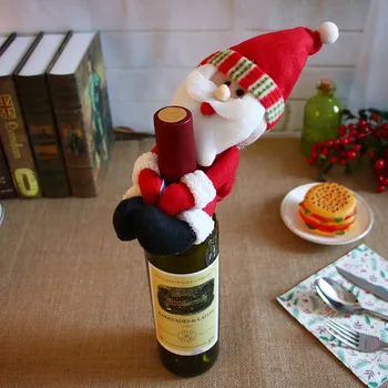 Nauji metai 2020 Metai Kalėdinis Vyno Butelis Dulkių Padengti Sniego Elf Kalėdos Kalėdos Dekoracija Namuose Gimdymo Stalo Dekoro Noel Dovana