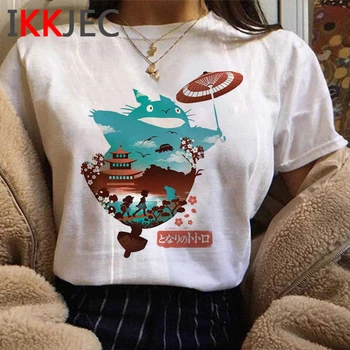 Kawaii Totoro Japonų Anime Marškinėlius Moterims Juokingas Animacinių filmų Mielas marškinėliai Vasaros Negabaritinių Marškinėliai Mados Grafinis Viršuje Tees Moteris
