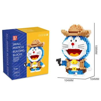 928pcs+ Animacinių filmų Doraemon Blokai Veiksmų Skaičiai 10 Stilius Anime Mažosios plastikos Micro Plytų Žaislai Vaikams Dovanos