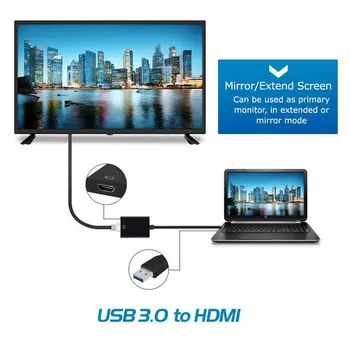 USB 3.0 HDMI Moterų Audio Video Adapteris Keitiklis, Laidas, skirtas 