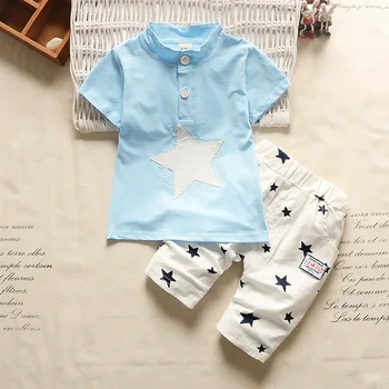 BibiCola Vasaros Vaikų Berniukų Aprangos Komplektai Vaikams Žvaigždžių marškinėliai+Kelnės Nustatyti Kūdikių Berniukų Vasaros Drabužių Mažas Vaikas Tracksuit