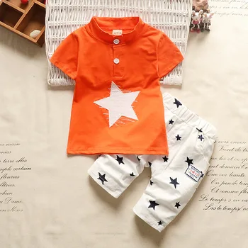 BibiCola Vasaros Vaikų Berniukų Aprangos Komplektai Vaikams Žvaigždžių marškinėliai+Kelnės Nustatyti Kūdikių Berniukų Vasaros Drabužių Mažas Vaikas Tracksuit