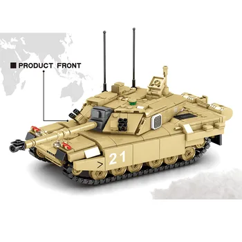 904Pcs Karinės Plytų Modelio Pagrindinis Tankas Statybos Blokus 