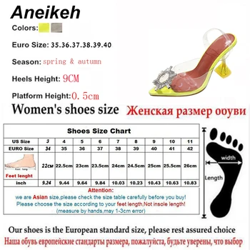 Aneikeh 2020 Seksualių aukštakulnių Mados PVC Skaidri Pažymėjo Tne Smaigalys Aukštakulnius Batus, Krištolas kalnų krištolas Saulės Vestuves Sandalai
