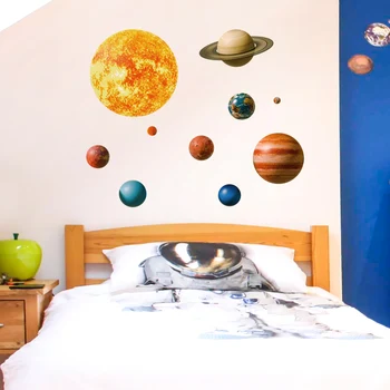 Planetos legenda modelis kambarį miegamojo sienos lipdukas sienų apdailai nuimamas lengva klijuoti lipdukus