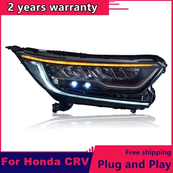 Honda CRV žibintai 2017 m. 2018 m. 2019 m. Honda CRV LED žibintas Angel eye led DRL priekiniai šviesos Bi-Xenon Objektyvas Automobilių reikmenys