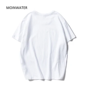 MOINWATER 2020 Naujas Moterys T marškiniai Balta Juoda Medvilnės Geometrinis Spausdinti marškinėliai Lady High Street Patogus Trišakiai&Viršūnes MT1976