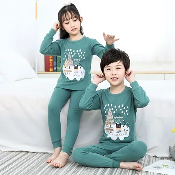 Vaikai Pižama Rinkiniai Mergaitėms Mielas Modelis Naktį Tiktų Vaikams, Cartoon Sleepwear Pižamos vaikams, Medvilniniai naktiniai drabužiai 2-13Y Paauglių Drabužių