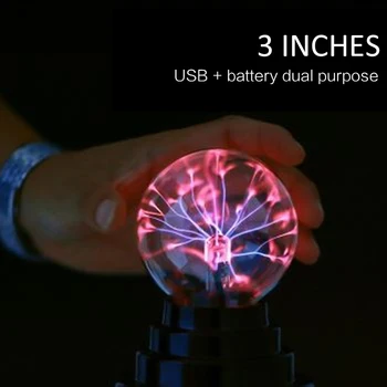 3 Colių USB Magija Žaibo Statinio Jonų Kamuolys Šviesos Magija Žaibo Kamuolys Miegamasis Elektrostatinės Jonų Stebuklinga Krištolo Rutulį Lempos