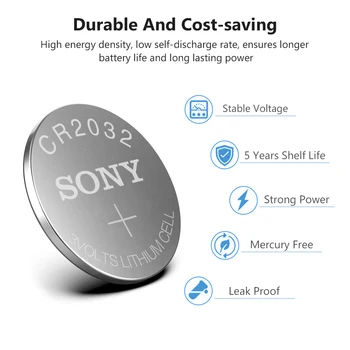 20pcs Sony 3V CR2032 Ličio Mygtuką Cell Baterijos BR2032 DL2032 ECR2032 CR 2032 Mygtuką Moneta Ląstelių Baterijas Žiūrėti Žaislai