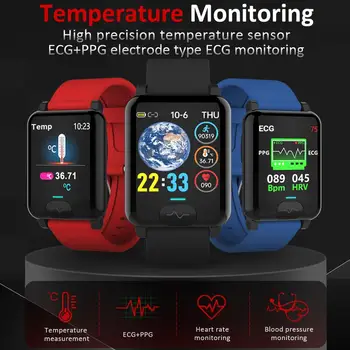 E04S Smart Watch Moterų, Vyrų Kūno Temperatūros Matavimo EKG PPG Funkcija, Širdies ritmo Fitness Tracker Sporto Žiūrėti 