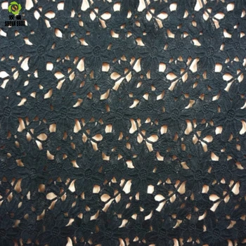 Shuanshuo Vandenyje tirpus išsiuvinėti pieno šilko nėriniai Vestuvių suknelė audinys Siuvinėjimui su audeklo skiaute, Nėrinių audinys 125*50cm