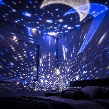 Žvaigždžių Projektorius Star Mėnulis Galaxy Naktį Šviesos diodų (LED) Sukasi Darželio Projektavimo Lempos Miegamojo Puošimas Vaikams Kūdikių Dovanos Vaikams