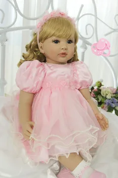 60cm Silikono Reborn Baby Lėlės, Žaislai Vinilo Princesė Bamblys Kūdikiams Patinka Gyvas Bebe Merginos Bonecas Ribota Kolekcija Gimtadienio Dovana