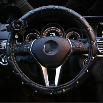 Moterų Automobilių Ratų gaubtas, skirtas BMW ,AUDI Automobilių Ratų Padengti Mados Vairas Padengti Ratų Pagalvėlė Raštas Tinka 38cm