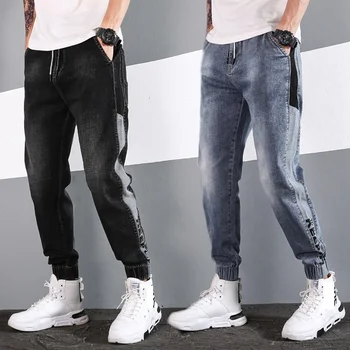 Rudenį vyrų streetwear didelis džinsų mados banga laišką kelnes kratinys prarasti plius dydis Harlan kelnes elastinga ruožas džinsai 56 58 60