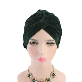 Indija Turbaną Pelkių Gėlė Aksomo Skrybėlę, Moteris Musulmonų Plisuotos Galvos Skara Kepuraitė Islamo Šiltas, Variklio Dangtis, Plaukų Slinkimas Apima Skullies Kepurės Kepurės