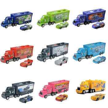 Visiškai Nauja 2 Vnt/Set Disney Pixar Cars 3 Žaibas Mcqueen Mack Dėdė Sunkvežimių Surinkimo 1:55 Diecast Modelio Automobilių Žaislas Mergaitėms Dovanų