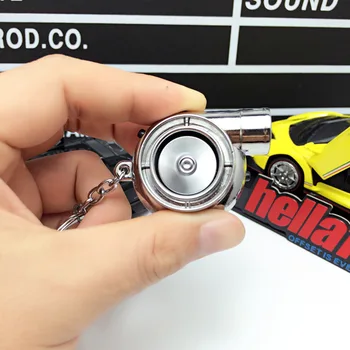 Naujausias Kūrybos Dovana Automobilio Pultelio Pakabukas Automobilių Modifikuotų Metalo USB Įkrovimo Turbina Cigarečių Degiklio Keychain