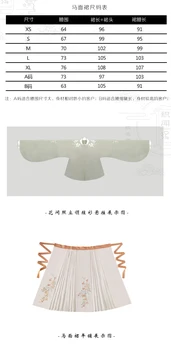 Ming Moterų Han Kinų Apranga Originali Originalus Stovėti Apykaklės Priekyje užsegamas Trumpas Marškinėliai Arklys-Veido Sijonas Kailis Sijonas Kostiumas