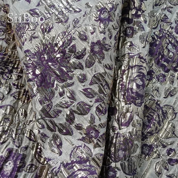 Prabanga 3D violetinė gėlių metallic padėties nustatymo žakardo brokatas audinio suknelė kailis audinių telas tecidos stoffen fabrc SP5088