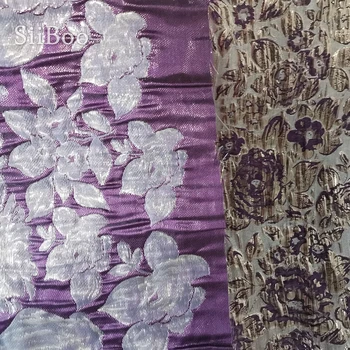 Prabanga 3D violetinė gėlių metallic padėties nustatymo žakardo brokatas audinio suknelė kailis audinių telas tecidos stoffen fabrc SP5088