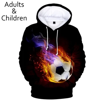 3D futbolo Hoodies Vyrams, Moterims Palaidinės Naujas Mados Rudens Vaikai Hoodie Tinkamas 3D berniukams, mergaitėms su Gobtuvu atsitiktinis puloveriai