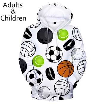 3D futbolo Hoodies Vyrams, Moterims Palaidinės Naujas Mados Rudens Vaikai Hoodie Tinkamas 3D berniukams, mergaitėms su Gobtuvu atsitiktinis puloveriai