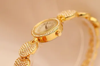 Pigūs Yellow Gold Padengti Ponios Žiūrėti Prabangos Prekės ženklo Nerūdijančio Plieno Diamand Riešo Laikrodžių Apyrankės Dovanos Moterims Žiūrėti