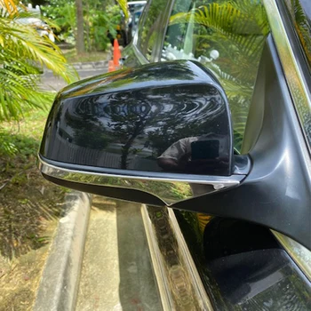 2vnt Nerūdijančio plieno galinio vaizdo veidrodis, dekoratyvinės juostelės Automobilių stiliaus Eksterjero 3D lipdukai 7 Serijos BMW 5 E60 yra f01 F07 F10 F18