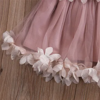 Bamblys Kūdikiams, vaikams 0-7Y Gėlių Žiedlapių Princesė Suknelės Elegantiškas Vestuvių Inscenizacija Vestidos Babe Mergaitėms Tiulio Oficialią Šalies Sundress