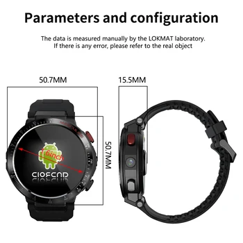 Lokmat Laiko Smart Žiūrėti Android 7.1 Wifi 4G Smartwatches Vyrų 1.6 Colių Fotoaparato Vaizdo GPS Ryšį Širdies ritmo Monitorius, skirtų 
