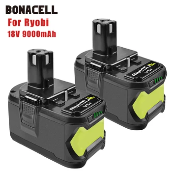 Bonacell 18V 9000mAh Li-Ion P108 daugkartinio Įkrovimo Baterija Ryobi Baterija RB18L40 P2000 P310 už BIW180 L30 ličio baterija