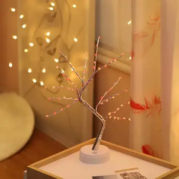 LED Nakties Šviesos Bonsai Stiliaus Kalėdų Sveikinimą Medžio Šviesos Vario Viela, Garliava Lempos Pasakų Žibintai Namų Vaikai Miegamojo Puošmena